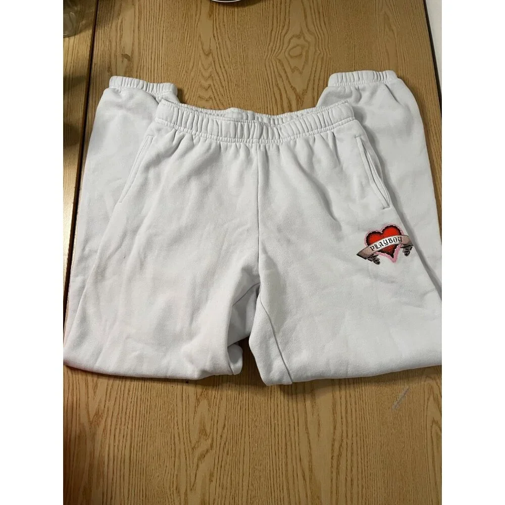 Womens Playboy Sweatpants Off White size Xs